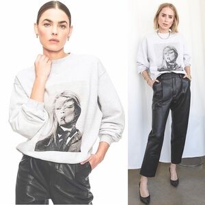 ANINE BING TERRY O’NEILL Brigitte Bardot Crewneck Ramona Pullover Sweatshirt XS